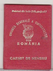 bnk div UGSR din Romania 1981 - carnet de membru