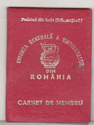 bnk div UGSR din Romania 1981 - carnet de membru foto