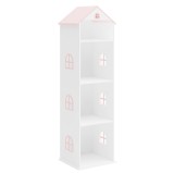 Cumpara ieftin Biblioteca camera copii mdf alb roz Casuta 42x35x140 cm