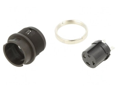 Conector Circular Soclu 3P Argintat 7A IP40 150V foto