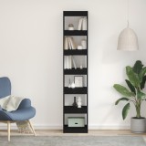 VidaXL Dulap pentru cărți Negru Stejar 40x30x198 cm Lemn prelucrat