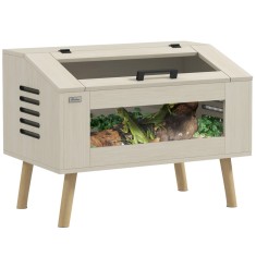 PawHut Terariu pentru reptile, vivariu pentru șerpi 111 litri cu ferestre din sticlă rezistentă, capac, 80 x 50 x 60 cm | Aosom Romania