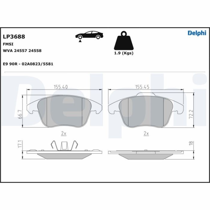 DELPHI LP3688 set placute frana,frana disc
