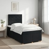 Cumpara ieftin Pat boxspring cu saltea Negru 120 x 190 cm Tesatura
