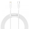 Cablu Date si Incarcare USB-C - Lightning Baseus Superior Series, 20W, 2m, Alb CATLYS-C02, Apple