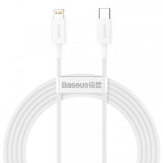 Cablu Date si Incarcare USB-C - Lightning Baseus Superior Series, 20W, 2m, Alb CATLYS-C02