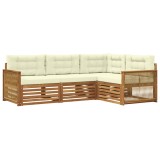 vidaXL Set de canapele de exterior cu pernă 4 pcs Natural și Crem 3383298