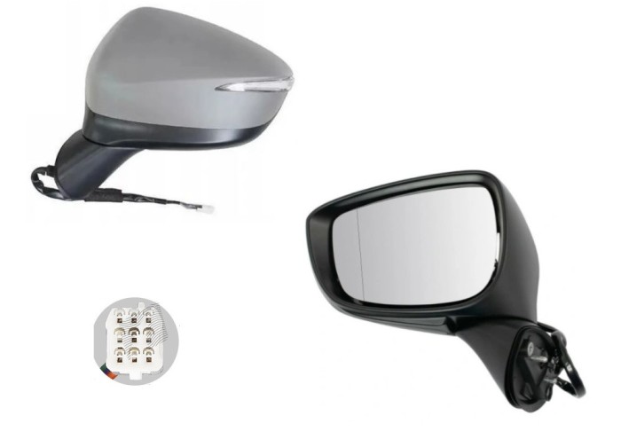 Oglinda usa exterioara Mazda Cx-5 (Ke), 2015-08.2017, partea Stanga, reglare electrica; grunduit; incalzit; sticla asferica; geam cromat; cu Lucas, A