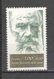 Franta.1978 150 ani nastere L.Tolstoi-scriitor XF.430, Nestampilat