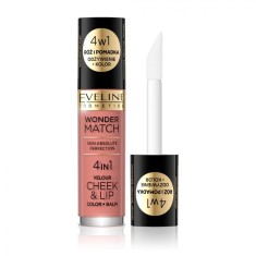 Fard lichid pentru obraji si buze Eveline Wonder Match 4 in 1 Cheek&amp;Lip No 01 4.5 ml