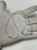 COLIER CRISTAL STANCA + PERLA + ARGINT 925 - 50cm - Margele - Vintage !