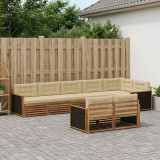 vidaXL Set de canapele de exterior cu pernă 8 pcs Natural și Bej 3383496