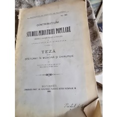 Contributiuni la studiul pediatriei populare. Teza pentru Doctorat in medicina si chirurgie - Victor Crasescu