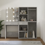Cumpara ieftin Masă toaletă cu LED/2 dulapuri, gri concret, lemn prelucrat