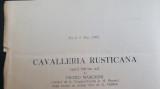 Antichitate, Caiet - program Opera RPR, CAVALERIA RUSTICANA SI PAIATE, an 1960