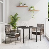 VidaXL Scaun pentru Grădină 2 pcs Maro 53 x 60 x 85cm poliratan