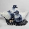 Bibelou mare din portelan mat romanesc, vechi, vintage - Porumbei