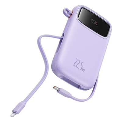 Acumulator Extern 2x Lightning, 3x Type-C, 2x USB, 22.5W, 10000mAh + Cablu Type-C, 30cm - Baseus Qpow Pro+ (P10055003513-00) - Purple foto