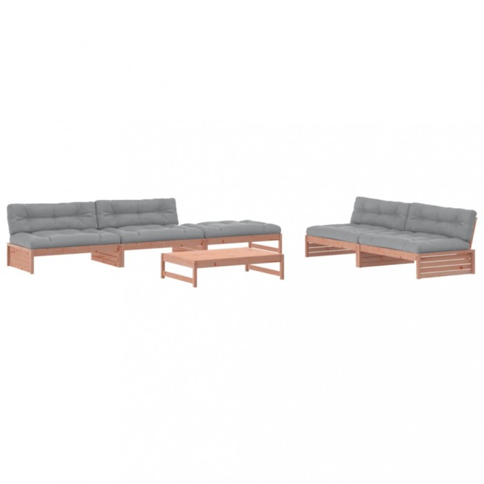 Set mobilier de gradina cu perne, 6 piese, lemn masiv Douglas