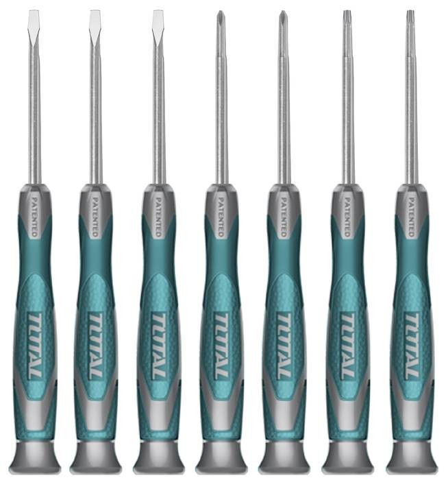 Set 7 surubelnite de precizie crom vanadiu Total uz Industrial THT250726