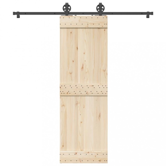 vidaXL Set feronerie pentru uși glisante, negru, 200 cm, oțel