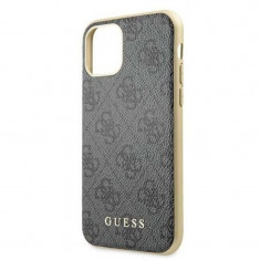 Husa de protectie, Guess 4G Collection, iPhone 11 Pro, Gri/Auriu foto