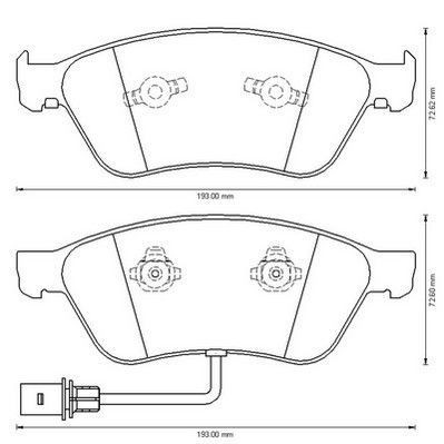 Set placute frana punte fata Audi A6 (C6), 05.2004-03.2011, A8, 1994-2010; VW Phaeton 2002-2016; marca SRLine S70-0591 foto