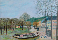 Reproducere PEISAJ INUNDATIE -Alfred Sisley, 34x44 cm, rama lemn foto