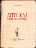 HST C2061 Atitudini politice și literare de D. Tomescu ediție interbelică