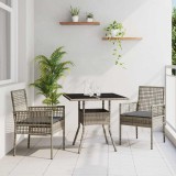 VidaXL Set de masă pentru grădină 3 pcs Gri Rattan poli