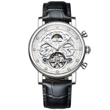 Ceas barbatesc Tevise Mecanic Automatic Elegant Fashion Self Wind Luxury Negru/Alb