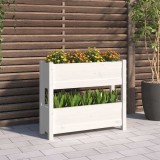 Jardiniera Gossi Lemn Masiv Pin Alb 77x25x66 cm, Ghiveci Exterior Interior, Gradina Balcon