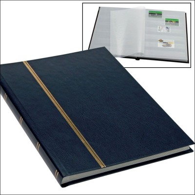 Clasor pentru timbre cu 16 pagini albe, format de carte 170 x 225 mm, coperta Albastra foto