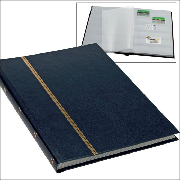 Clasor pentru timbre cu 16 pagini albe, format de carte 170 x 225 mm, coperta Albastra