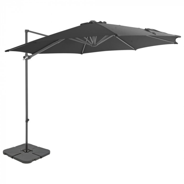 Umbrela de exterior cu baza portabila, antracit GartenMobel Dekor