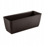 Jardiniera decorativa, Prosperplast, imitatie ratan, maro, 49.2x17.2x17.4 cm, Old
