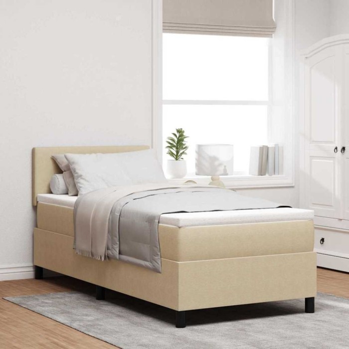 vidaXL Pat cu arcuri Manual Gri deschis și alb. 203 x 90 x 88 cm 3337586
