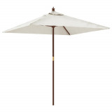 Umbrela soare de gradina stalp din lemn nisipiu 198x198x231 cm GartenMobel Dekor, vidaXL