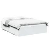VidaXL Cadru de pat, alb, 140x200 cm, lemn prelucrat