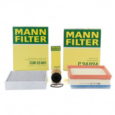 Pachet Revizie Filtru Aer + Polen + Ulei Mann Filter Bmw Seria 4 F32, F82 2013→ 418d 420d 425d C24024+CUK25001+HU6004X