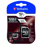 Card de memorie Verbatim MicroSDXC cu adaptor, 128GB, Class 10, 44085