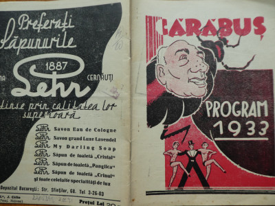 Compania Carabus ; Director : Constantin Tanase , Program , Stagiunea 1933 foto