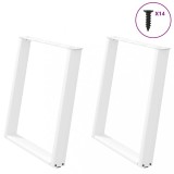 VidaXL Picioare de masă &icirc;n formă de U, 2 buc., alb, 70x(72-73) cm, oțel
