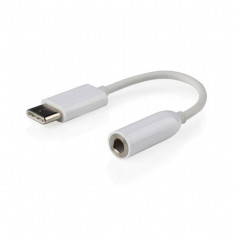 Cablu Audio Adaptor Alb USB Tip-C la Stereo 3.5 mm foto