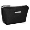 Portofel Damă Exclusive, Detalii Argintii, Negru, 12x3.5x7cm, Oem