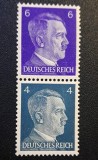 Germania (Deutsches Reich 1941&ndash;1945) Pereche Verticală de Carnet "Hitler-Kopf" 6Pf Violet &amp; 4Pf Albastru (MINT / Neștampilată) CLK1