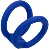 Calexotics-Inel Dublu pentru Penis, Albastru-Silicon