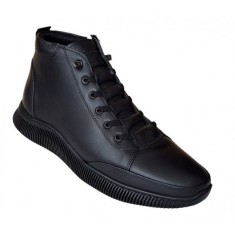 Ghete barbati din piele naturala, cu fermoar, model imblanit, casual sport