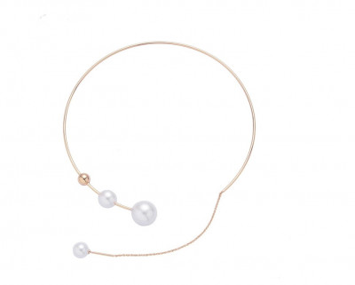 Colier tip Choker cu pandativ perla, EVNC, Pearl Collar foto