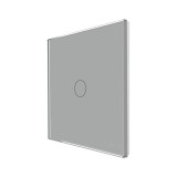 Cumpara ieftin Panou &icirc;ntrerupator simplu touch din sticla gri pentru module Luxion